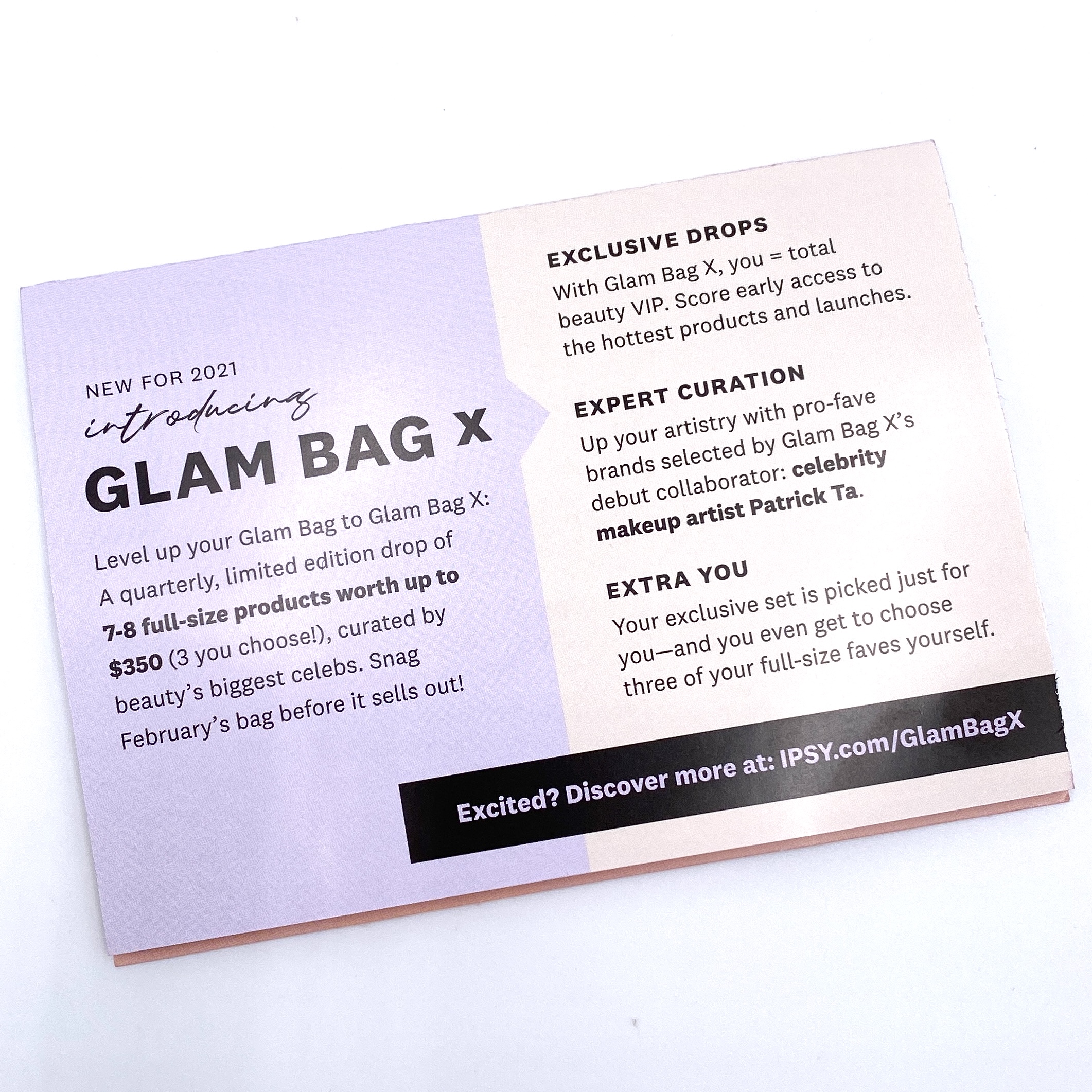 Card Back for the Ipsy Glam Bag December 2020