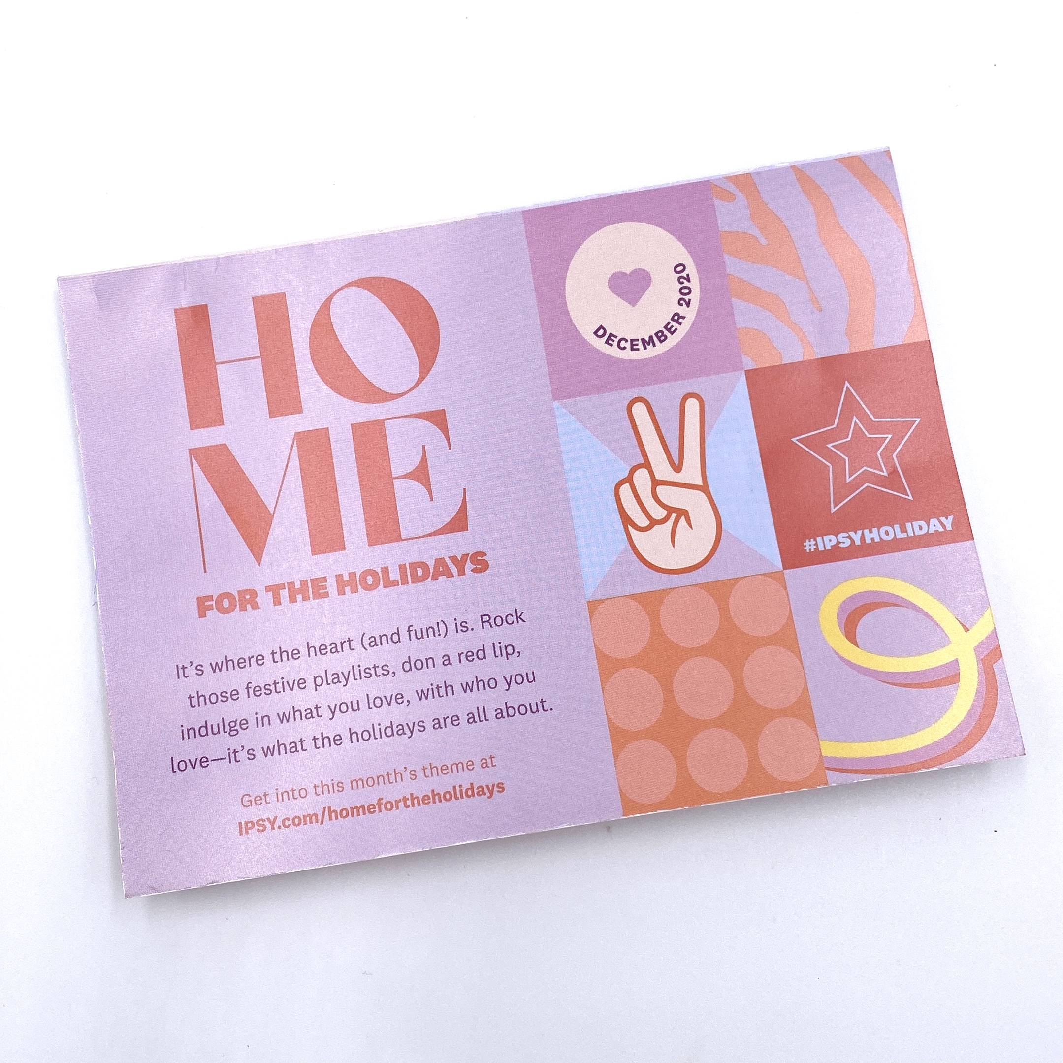 Card Front for the Ipsy Glam Bag December 2020