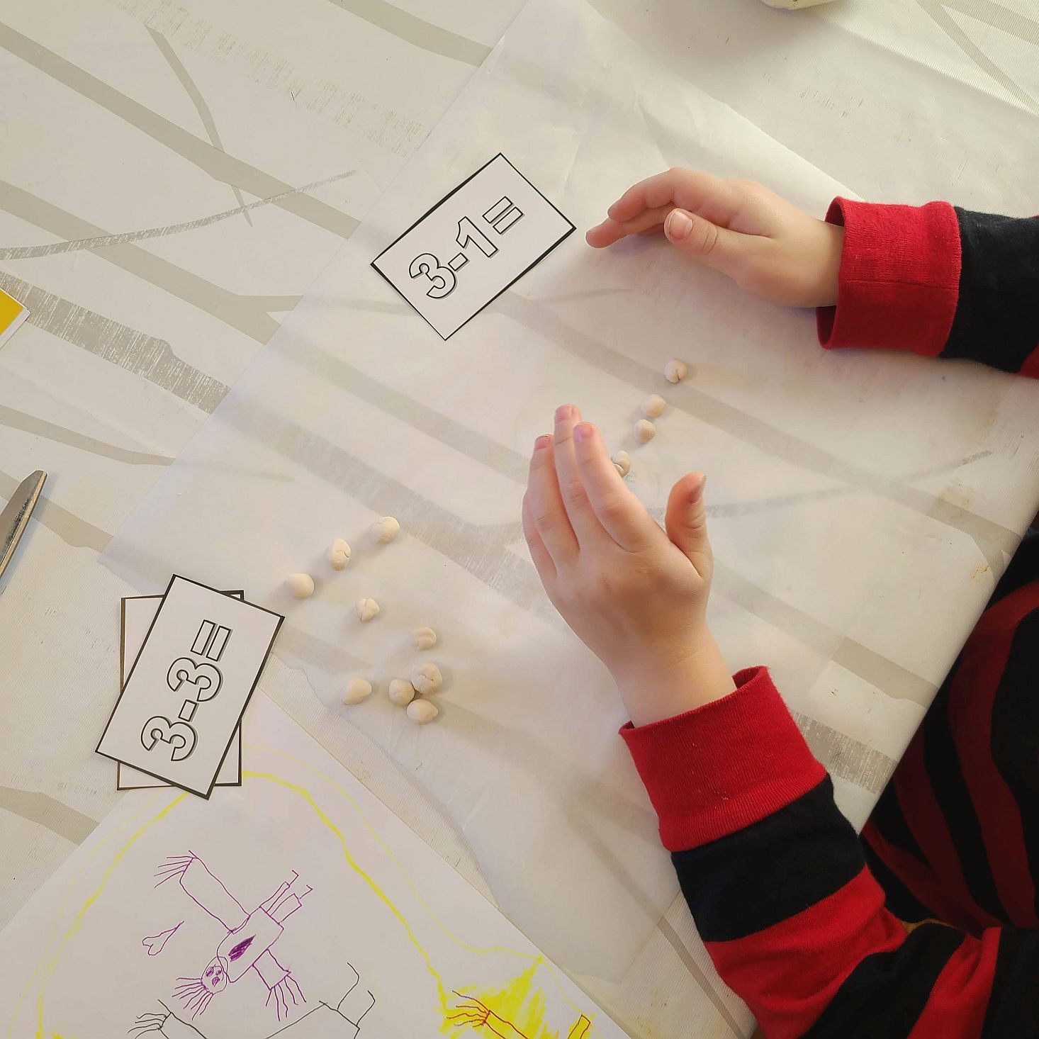 Preschool Box November 2020 play dough math activity