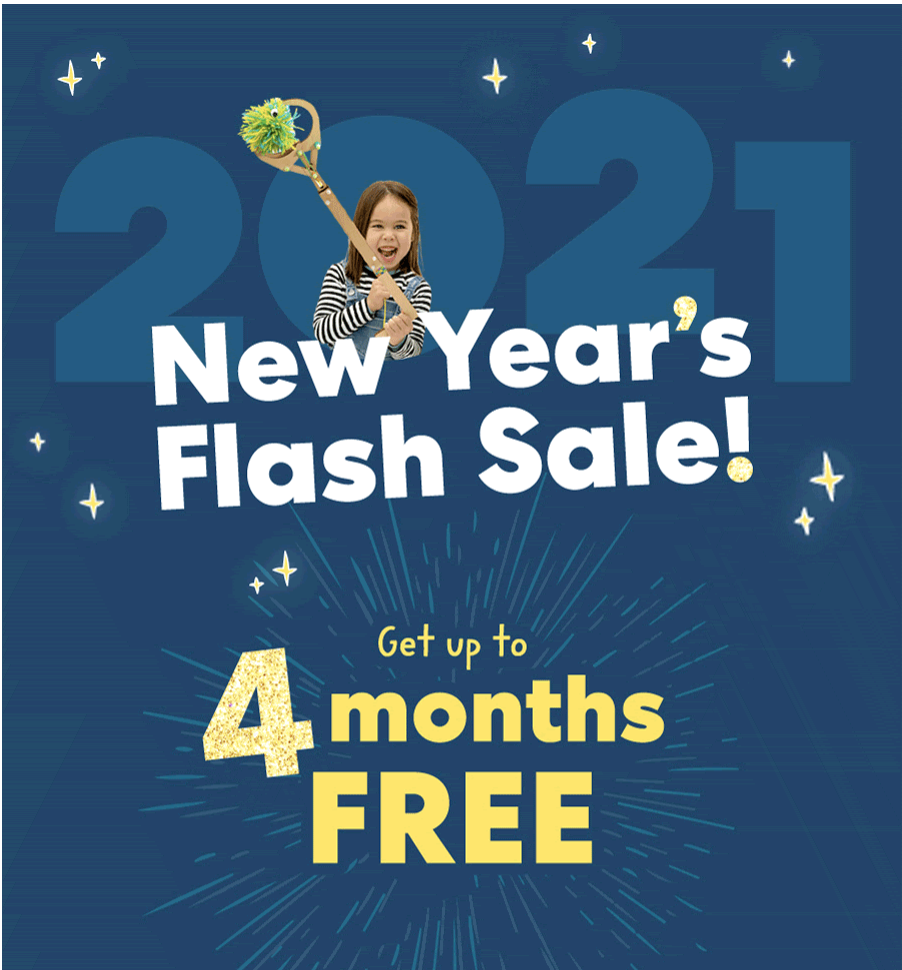 KiwiCo New Year’s Flash Sale – Up To 4 Months FREE Or 50% Off Your First Box!