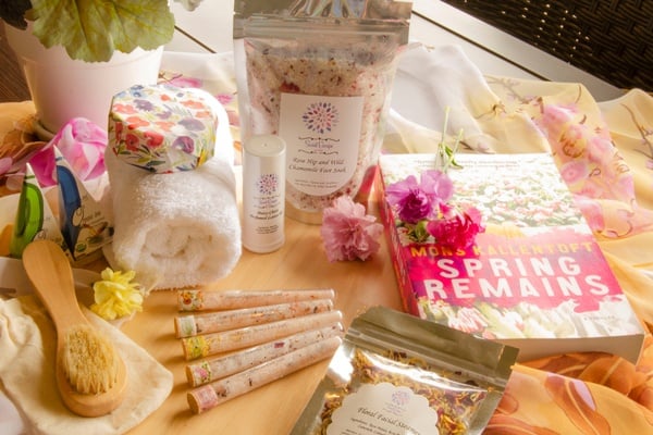 sweet escape box with self care handmade spa products
