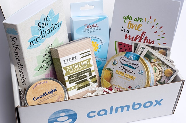 calm box with tea and candy