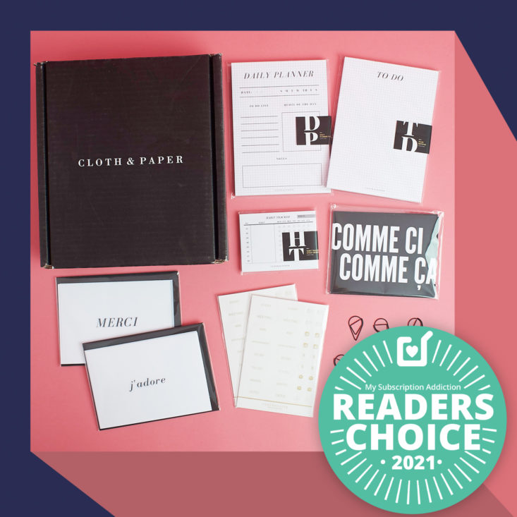 Subscription Box For Stationery: Cloth & Paper