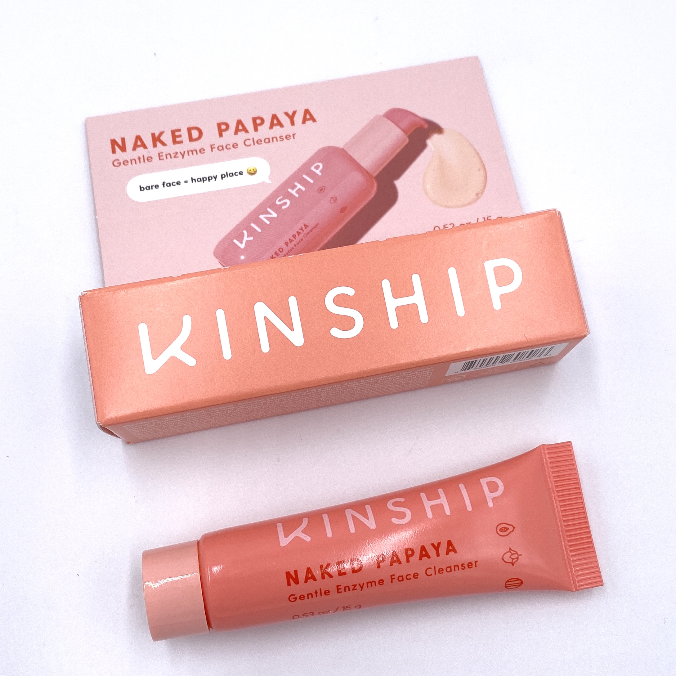 Kinship Naked Papaya Gentle Enzyme Face Cleanser Box Front for Ipsy Glam Bag January 2021