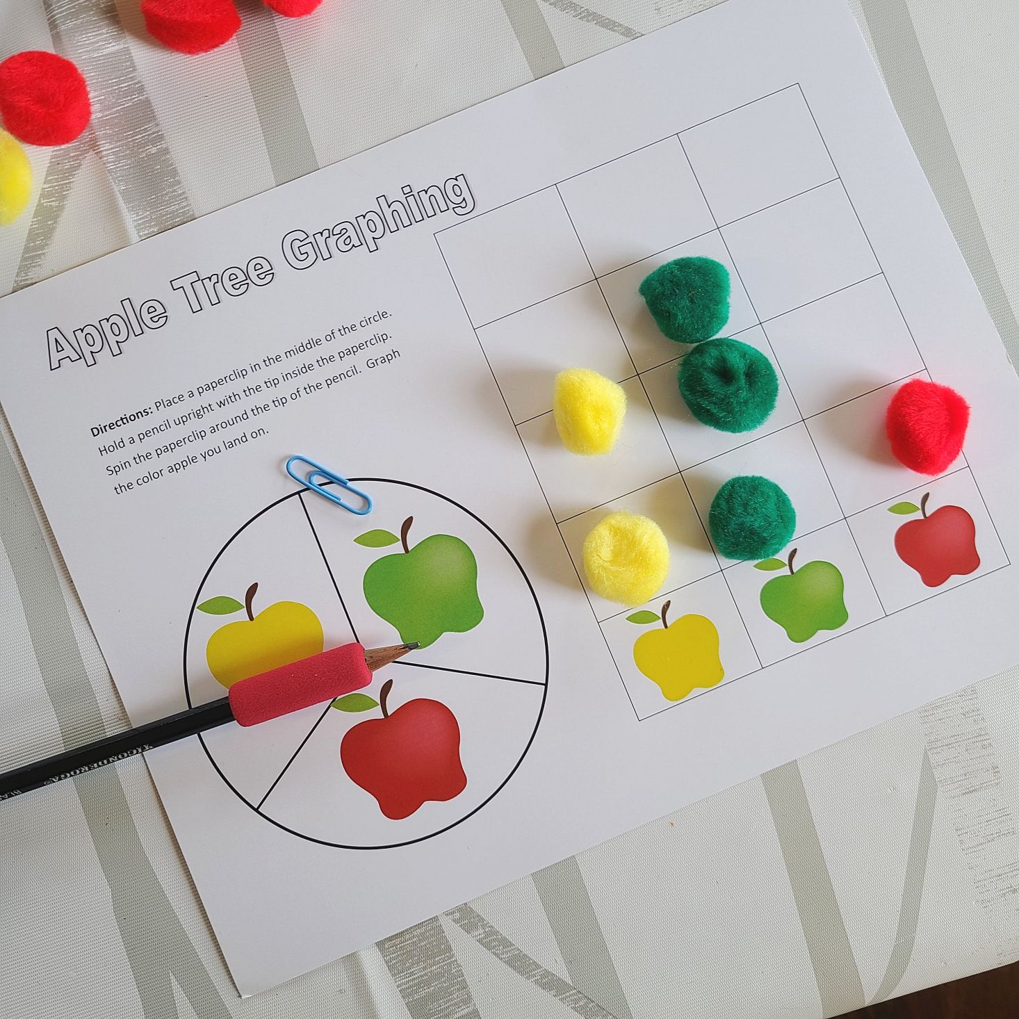 Preschool Box December 2020 apple graphing