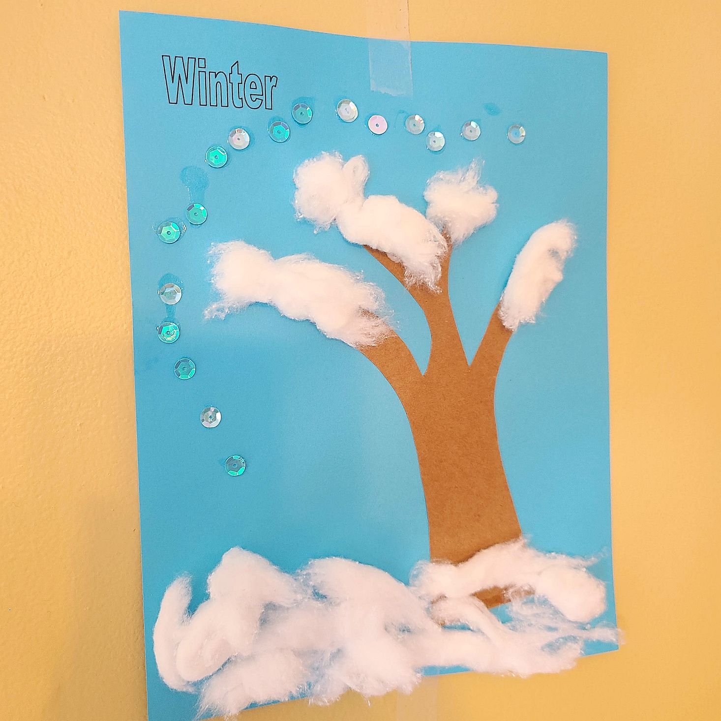 Preschool Box December 2020 winter tree craft