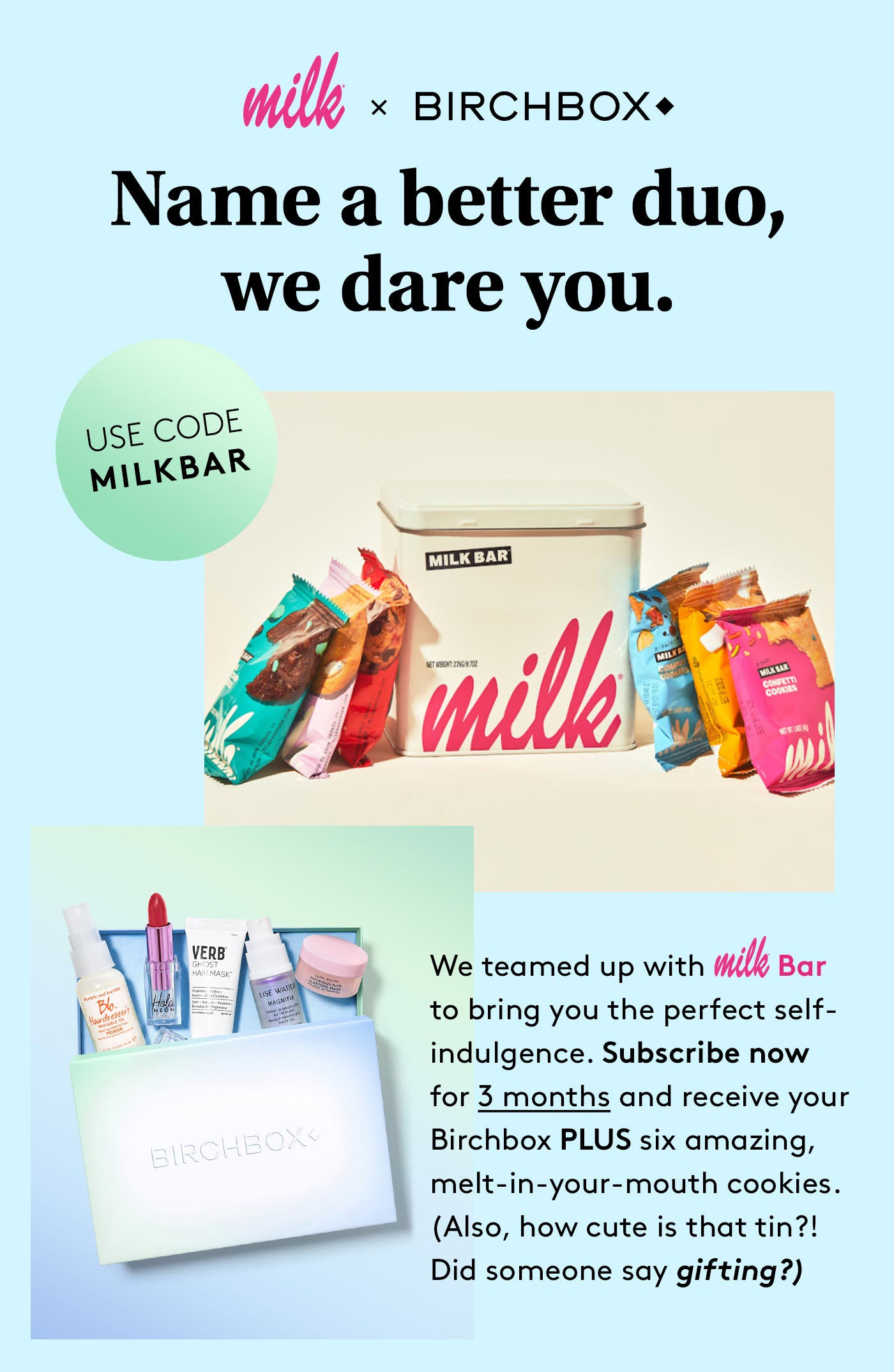 Birchbox Coupon – FREE Milkbar Cookies with 3-Month Subscription!