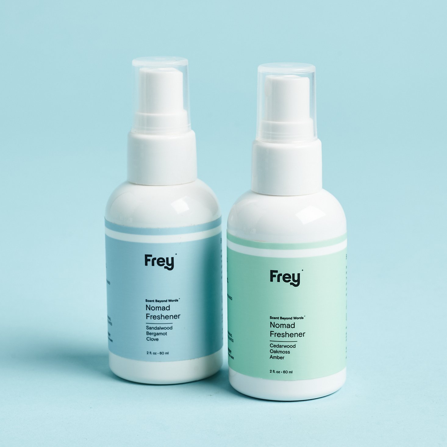 Frey Nomad freshener spray bottles.