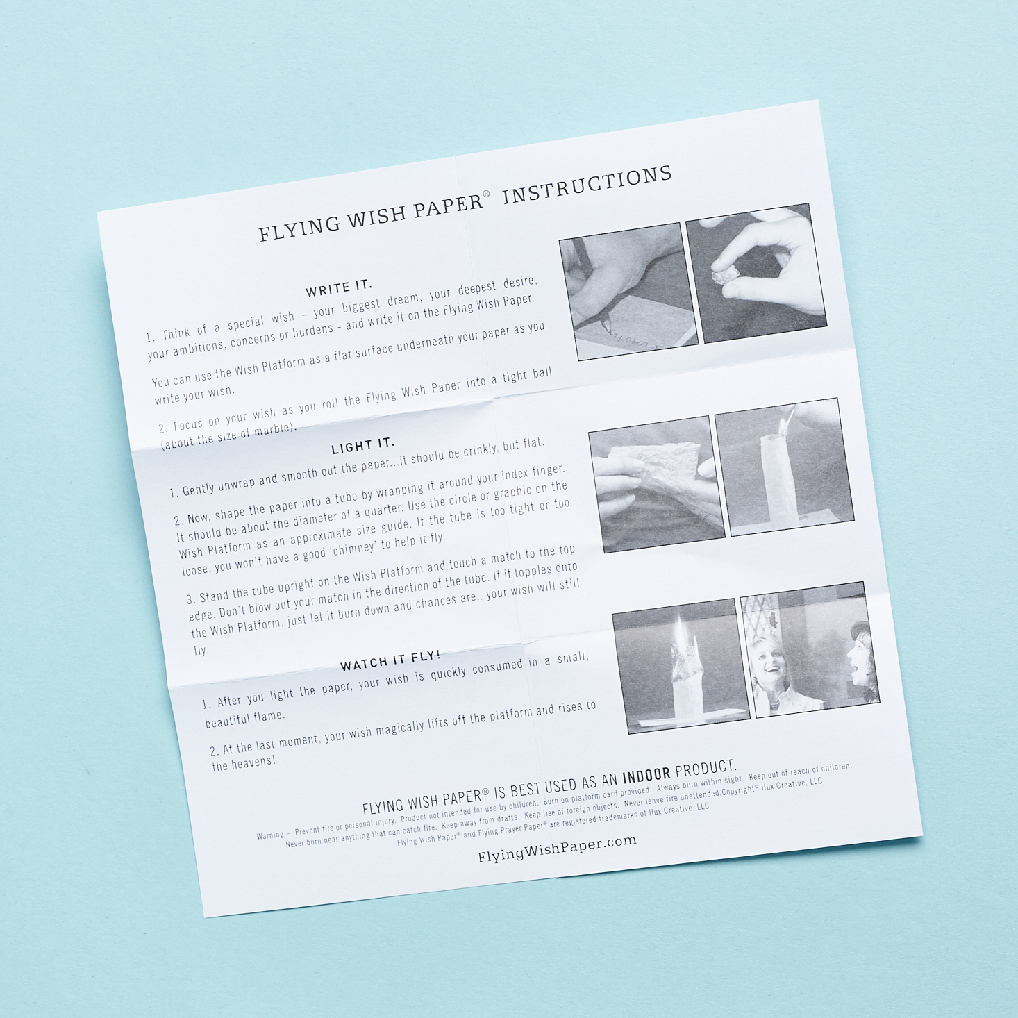 Flying Wish Paper instructions