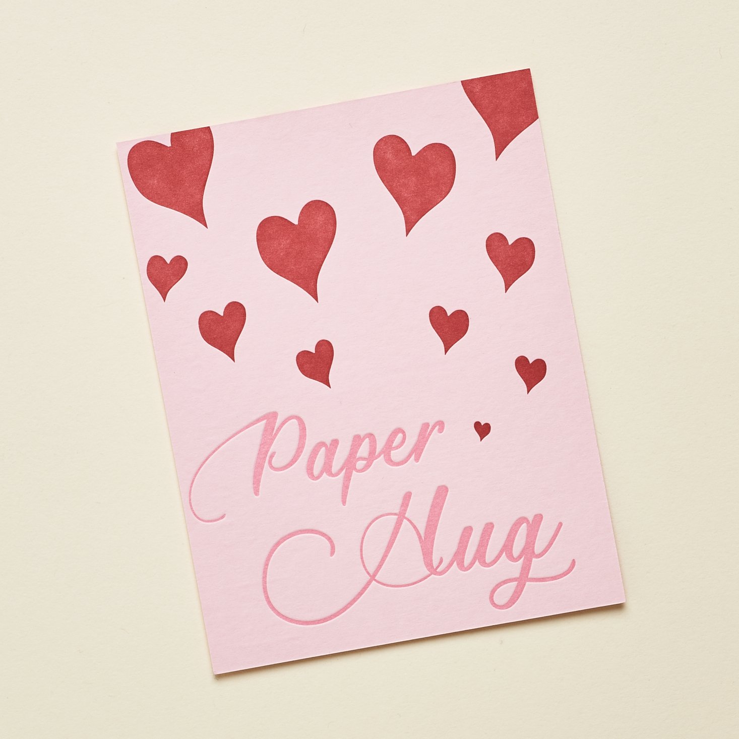 Paper Hug postcard from Postmarkd Studio February 2021