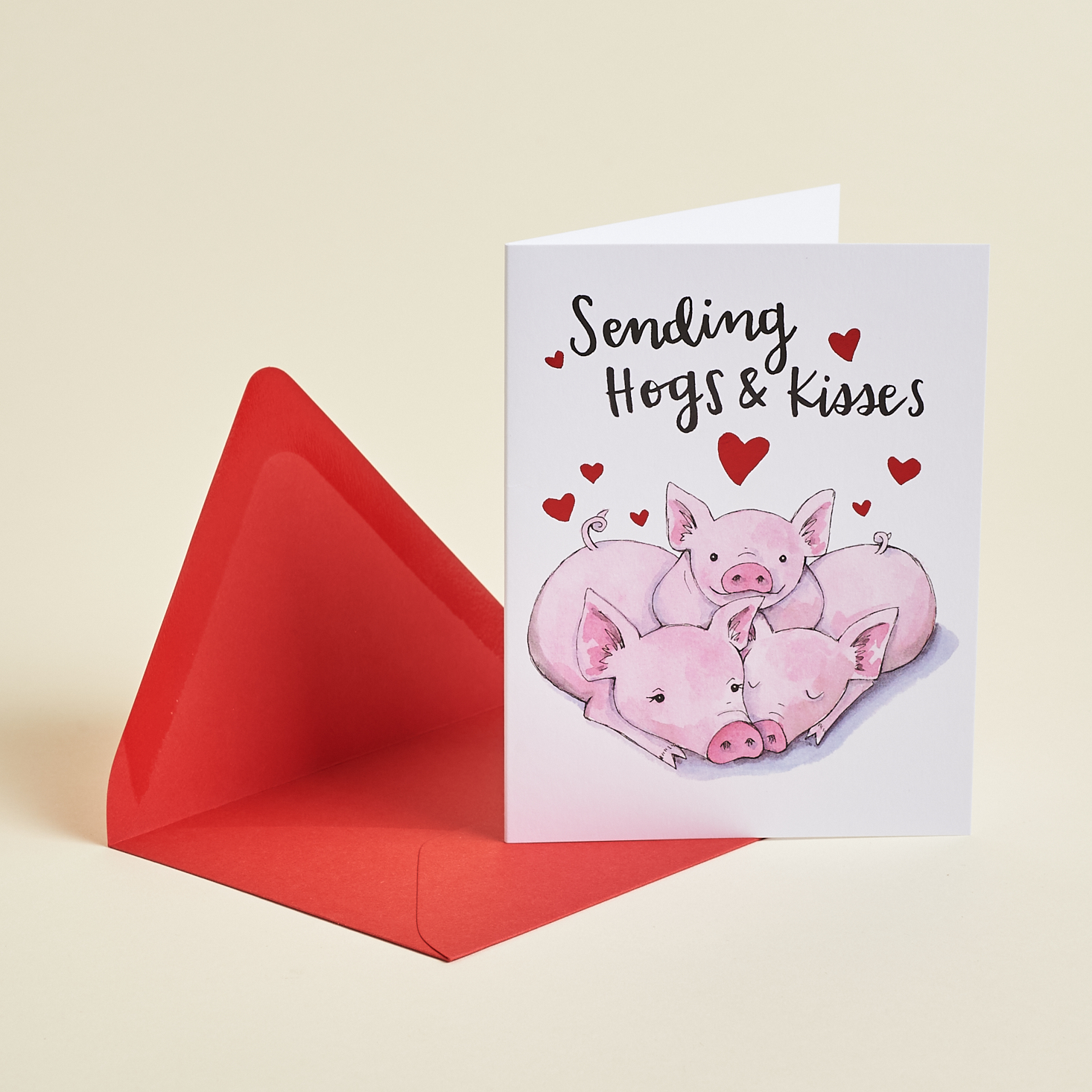 Sending Hogs & Kisses card from Postmarkd Studio February 2021