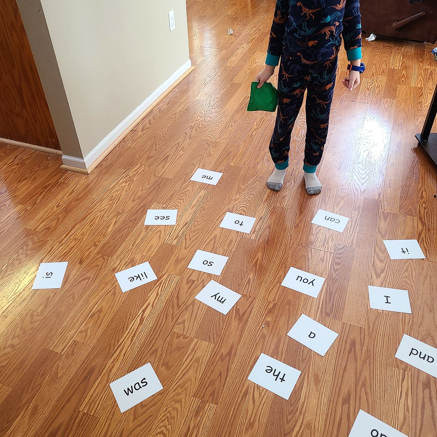 Preschool Box January 2021 sight words bean bag toss