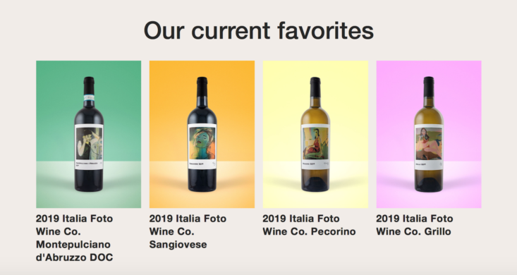 Image of current favorite wines from Wine Awesomeness' website