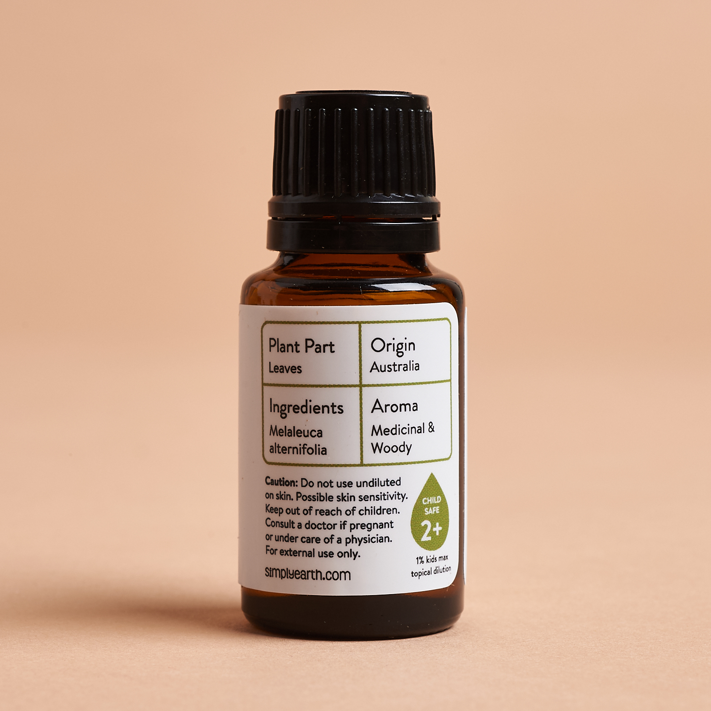 Simply Earth March 2021 tea tree essential oil label