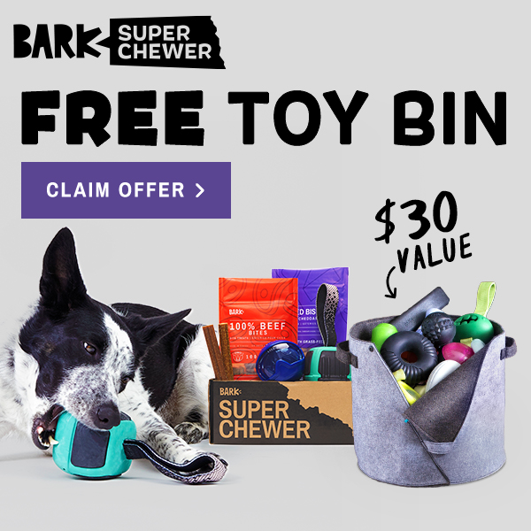 Super Chewer Coupon – Free Toy Bin With Subscription