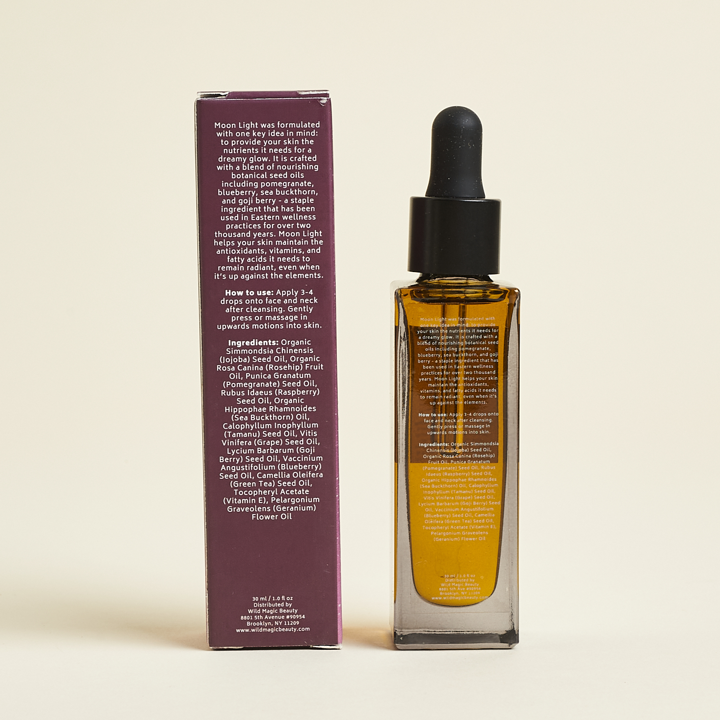 Moon Light Facial Oil Back for Nourish Beauty Box April 2021