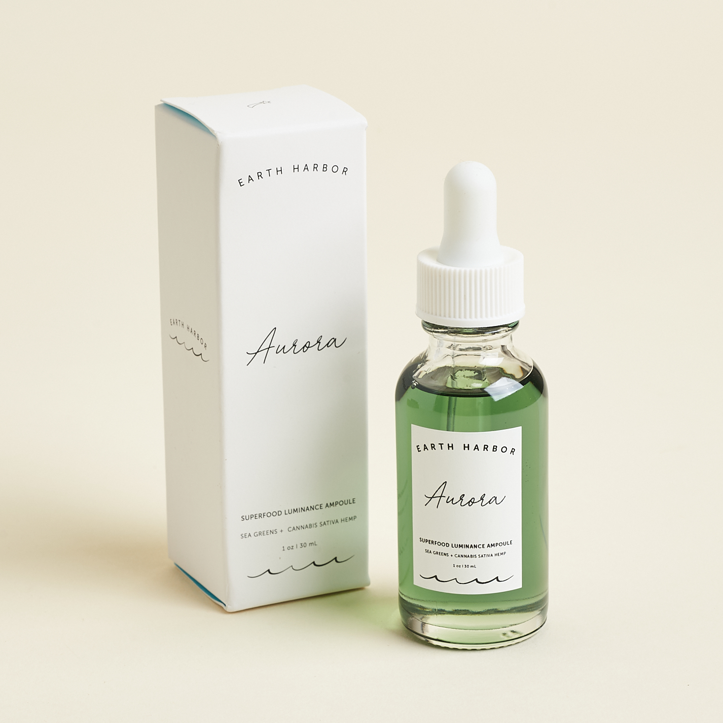Earth Harbor Superfood Luminance Ampoule Front for Nourish Beauty Box April 2021