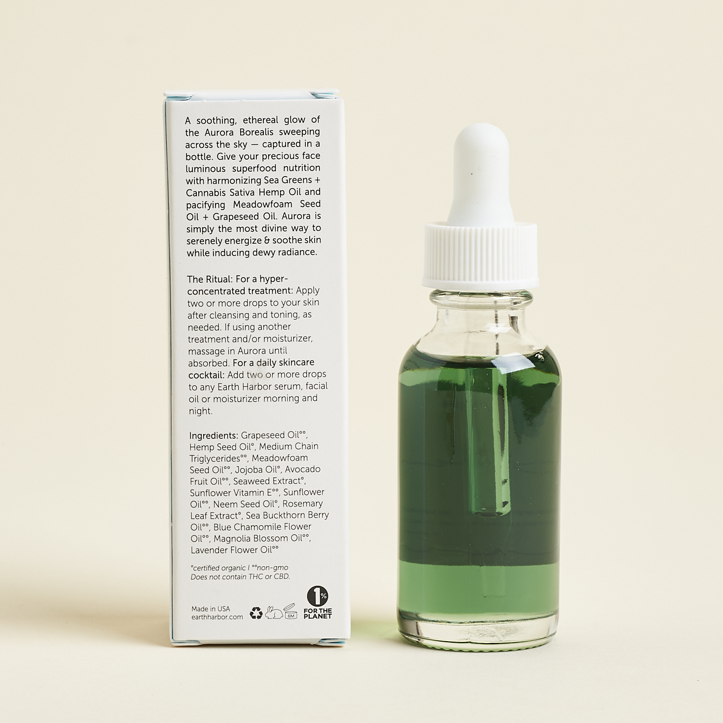 Earth Harbor Superfood Luminance Ampoule Back for Nourish Beauty Box April 2021