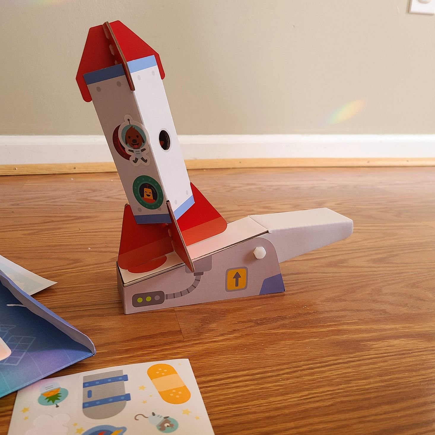 Sago Mini Box March 2021 rocket and launch pad assembled