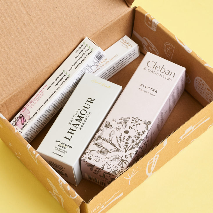 Box Open for Nourish Beauty Box April 2021