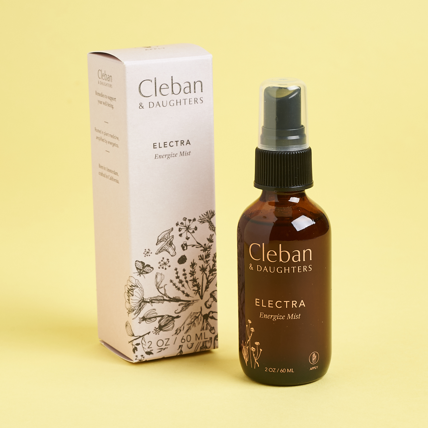 Cleban & Daughters Electra Energize Mist Front for Nourish Beauty Box April 2021