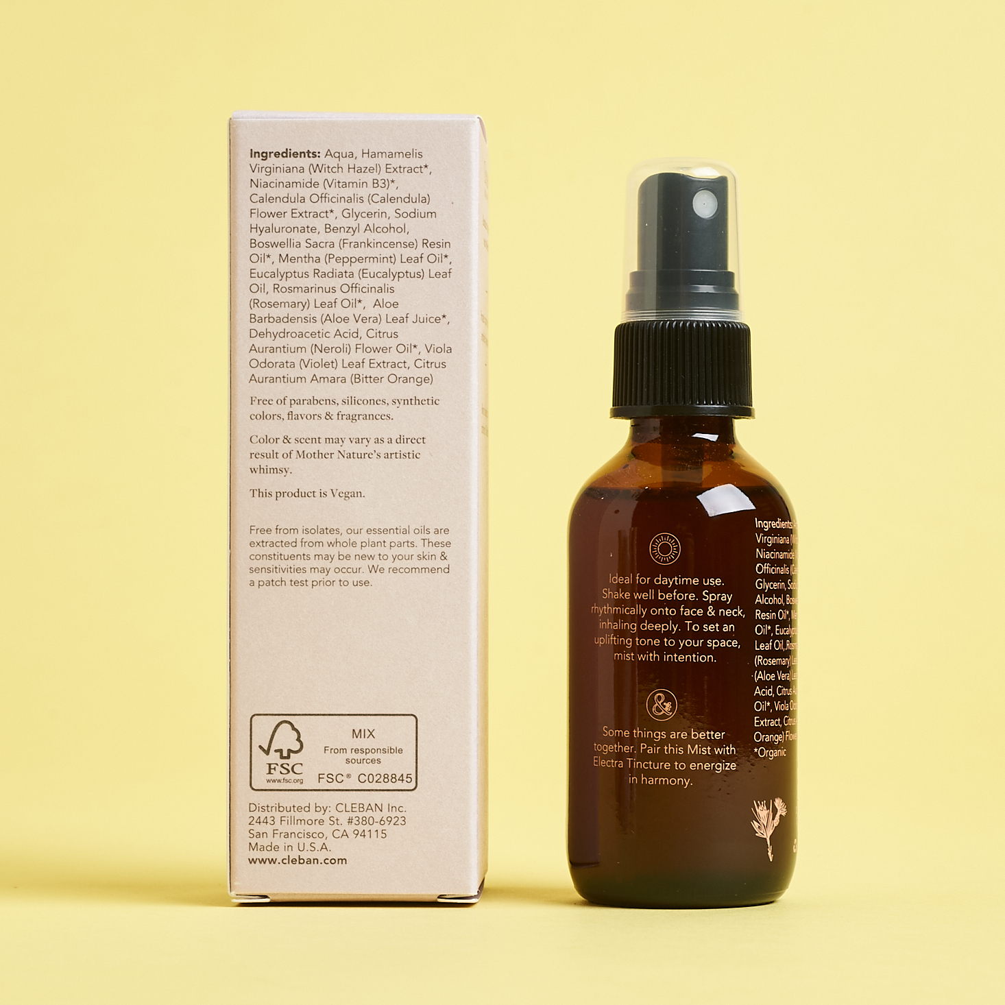 Cleban & Daughters Electra Energize Mist Back for Nourish Beauty Box April 2021