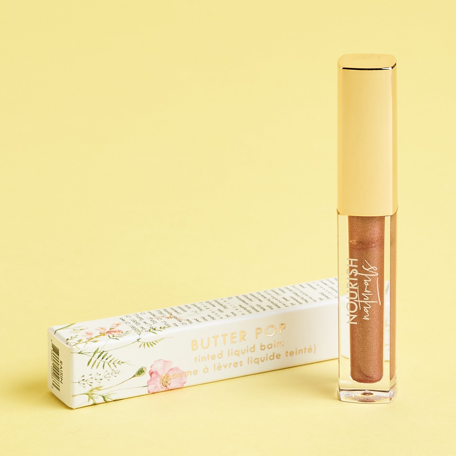 Nourish Naturals Butter Pop Tinted Liquid Balm Front for Nourish Beauty Box April 2021