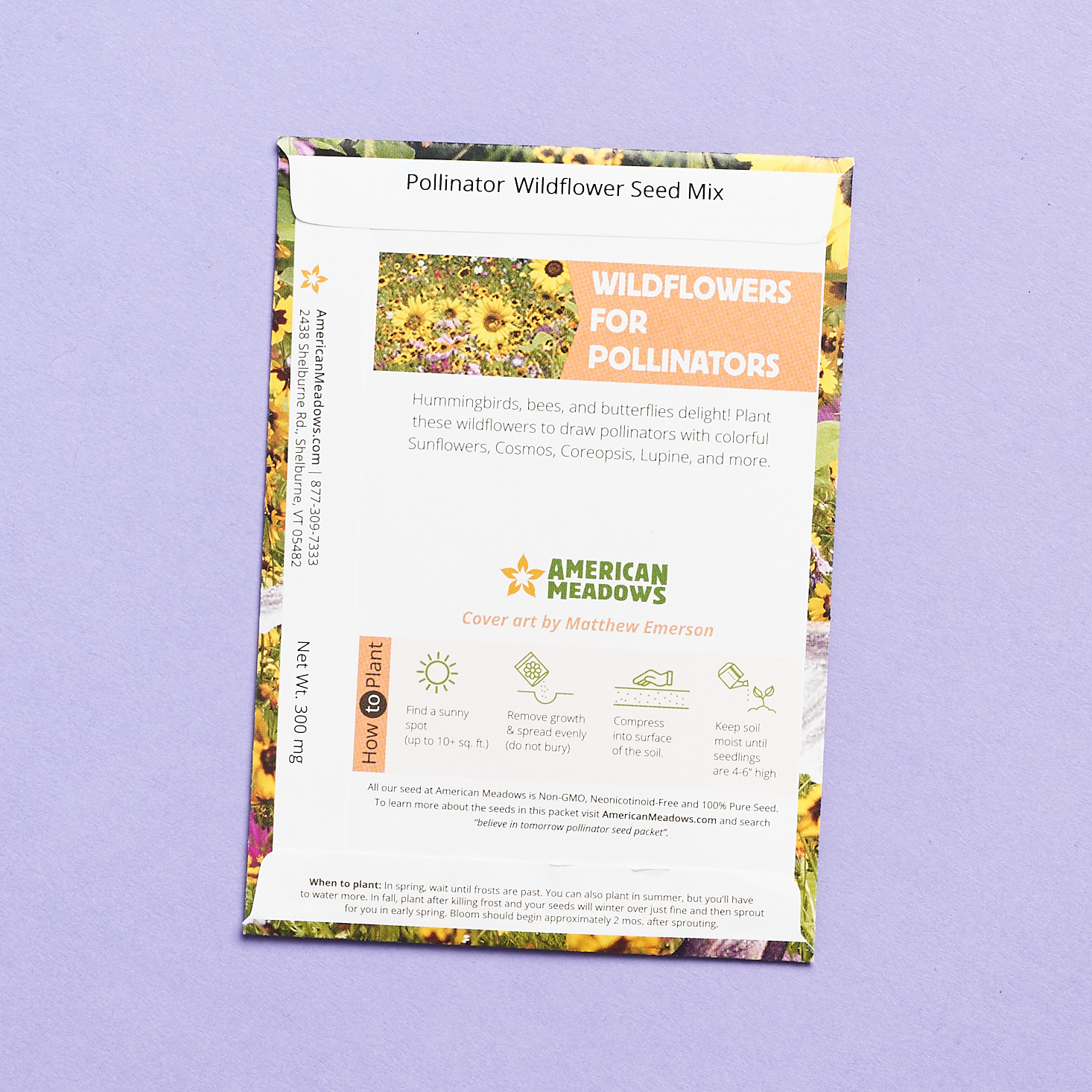 wildflower seed packet from Earthlove April 2021