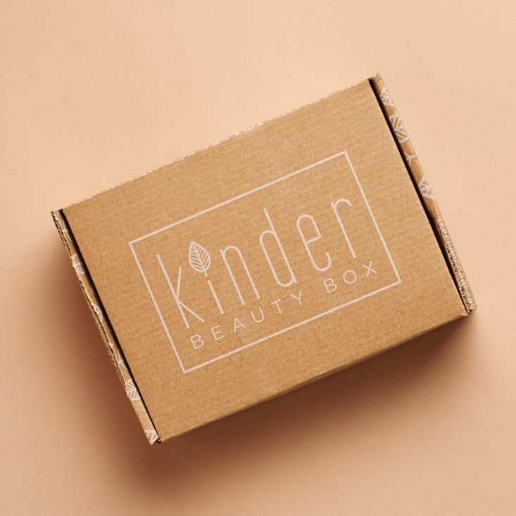 Kinder beauty box on a peach backdrop