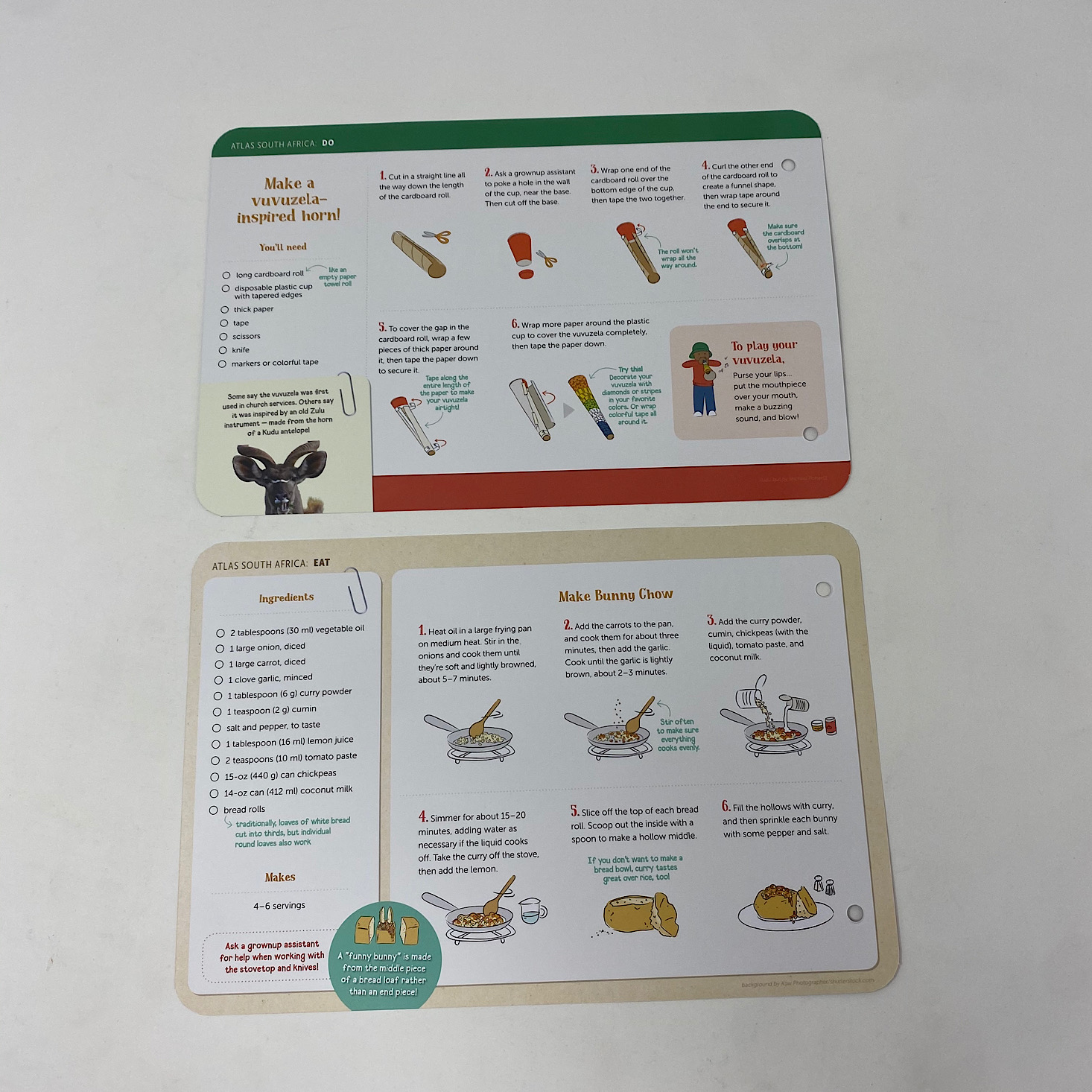 Recipe and Activity Cards back