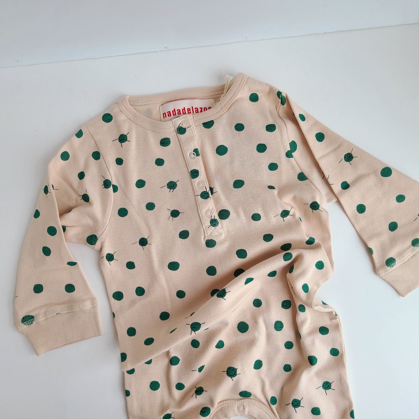 Dotted pajamas flatlay