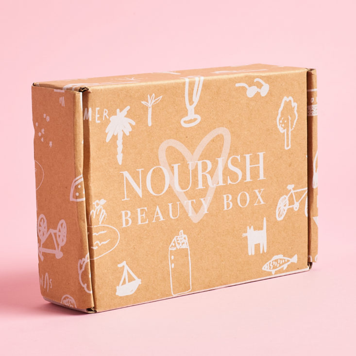 The packaging for Nourish Beauty Box June 2021.