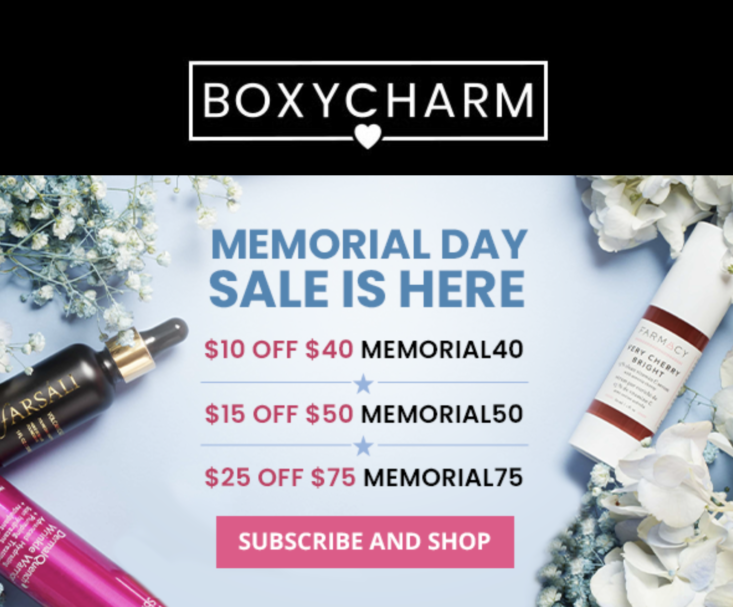 BoxyCharm Memorial Day Sale