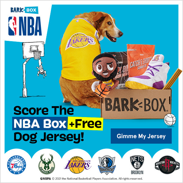 BarkBox Coupon Score the NBA Box Free Pet Jersey with Multi Month Subscription MSA