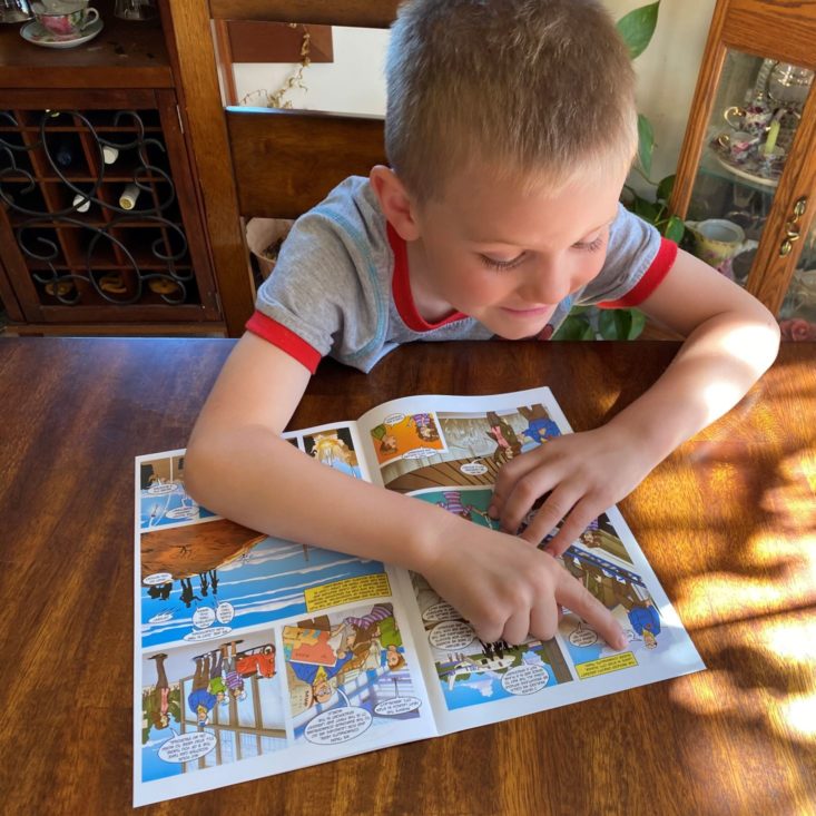 Charlie Reading Little Passports Aerodynamics May 2021