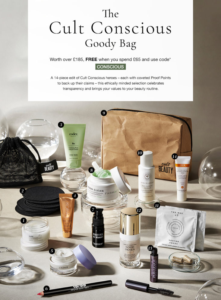 Cult Beauty Conscious 14-Piece Good Bag Promo May 2021 Header