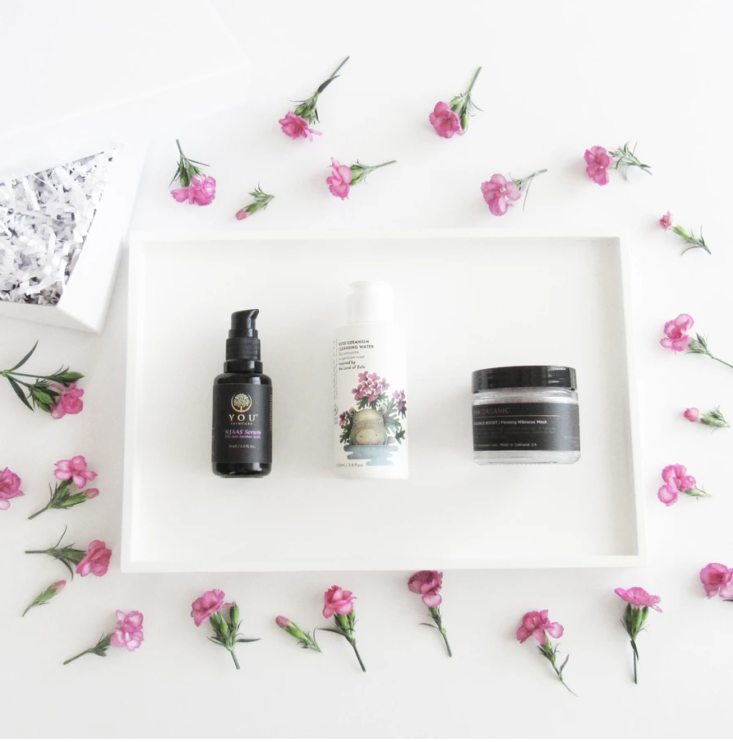 roses and skin care products