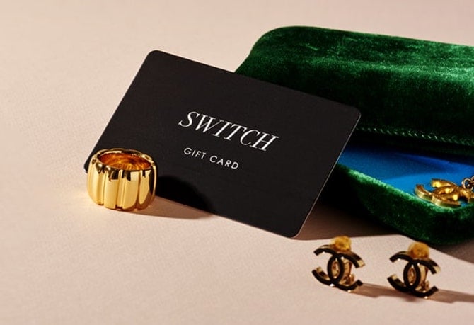 chanel earrings with ring and Switch gift card