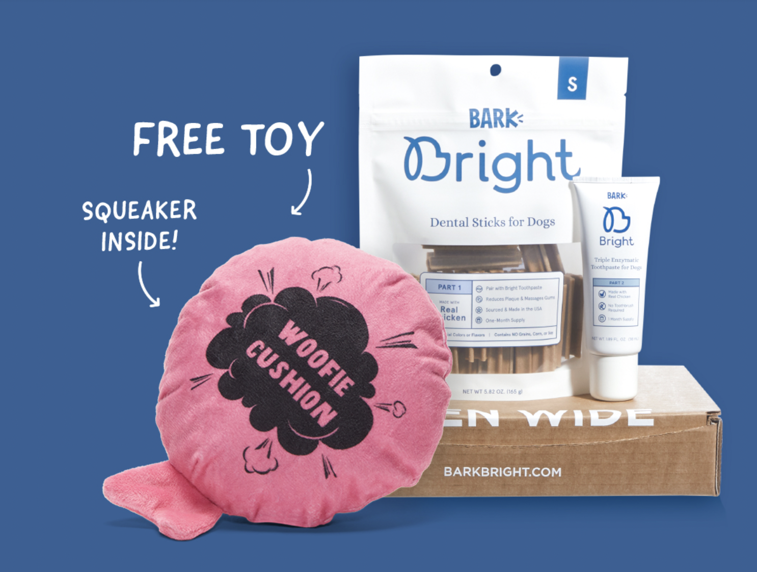 Bark Bright Deal – Woofie Cushion with Multi-Month Subscription