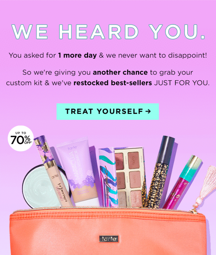 Tarte Custom Kit Sale Extended Through Today!