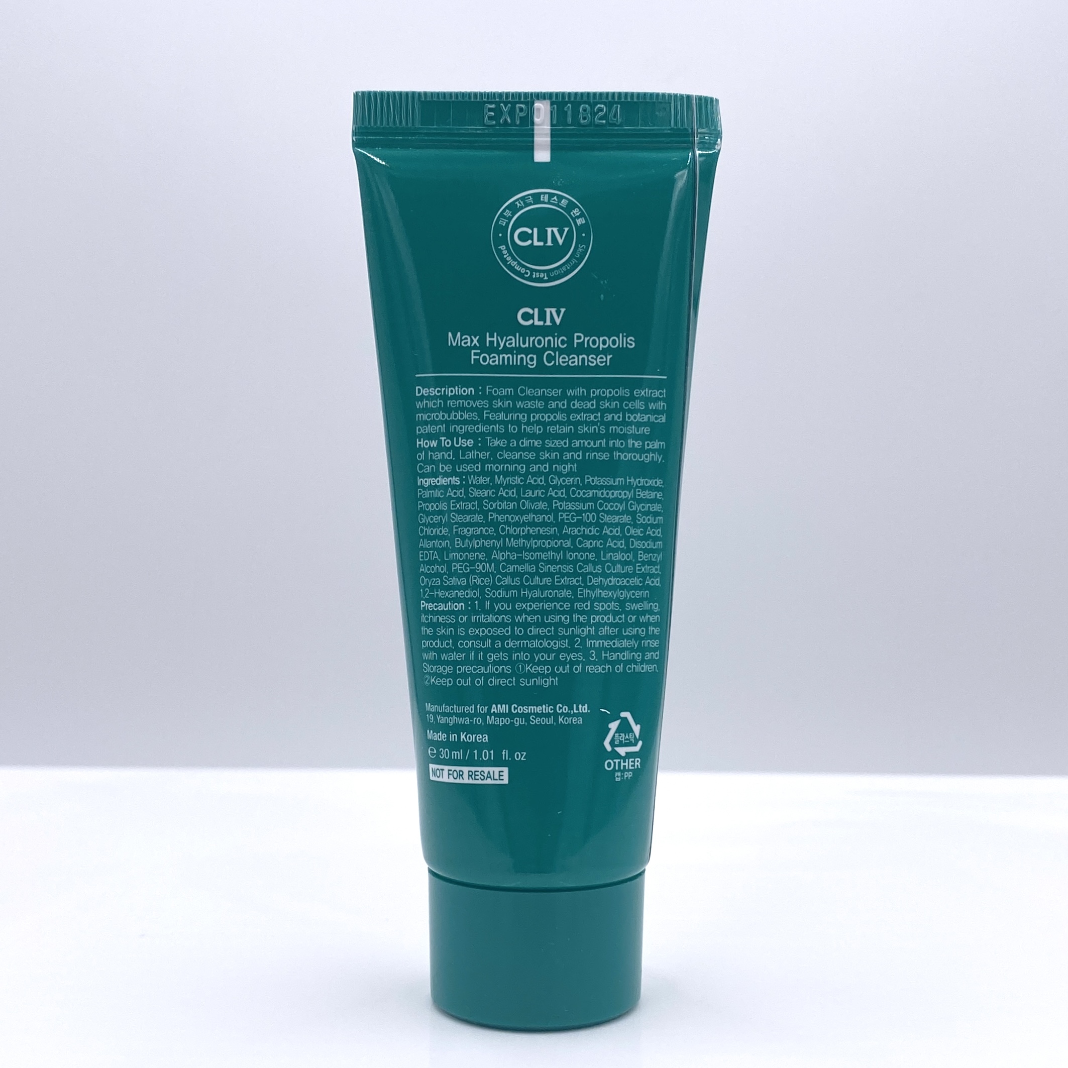 Back of CLIV Max Hyaluronic Propolis Foaming Cleanser for Ipsy Glam Bag June 2021