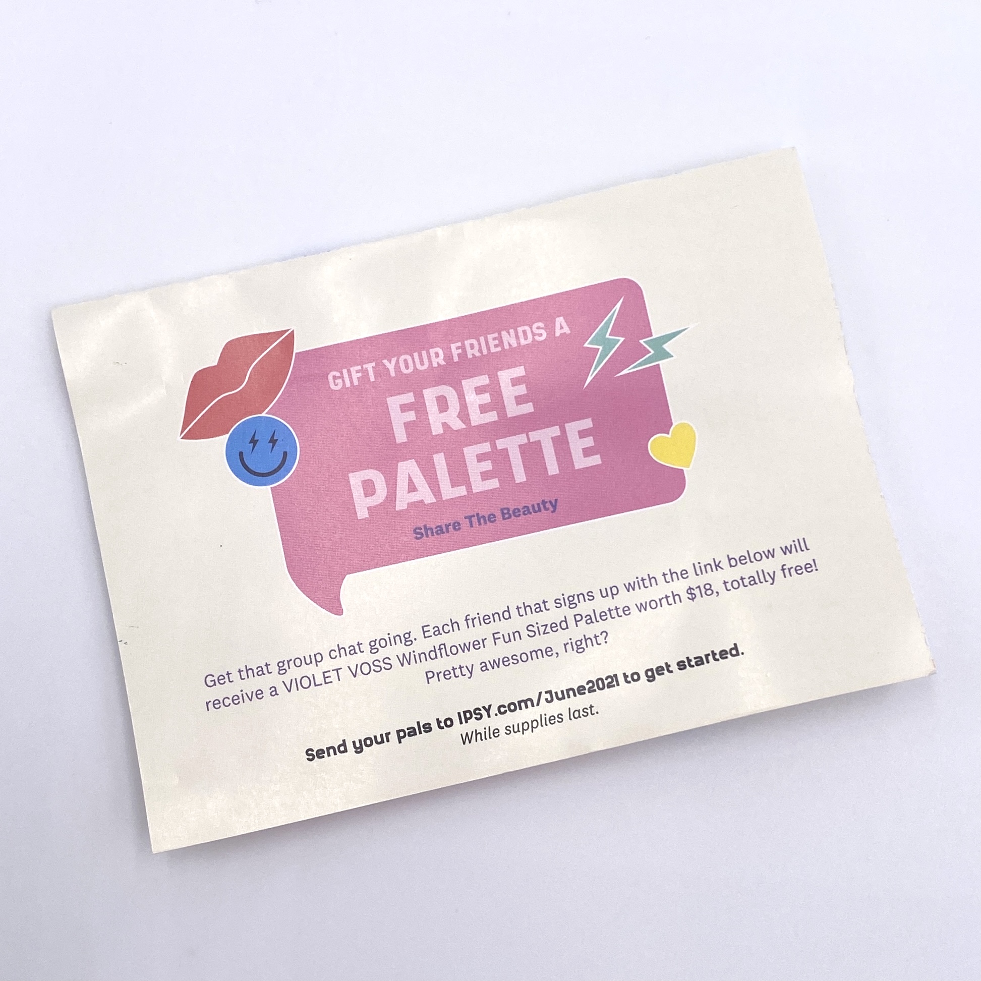 Product Card Back for Ipsy Glam Bag June 2021