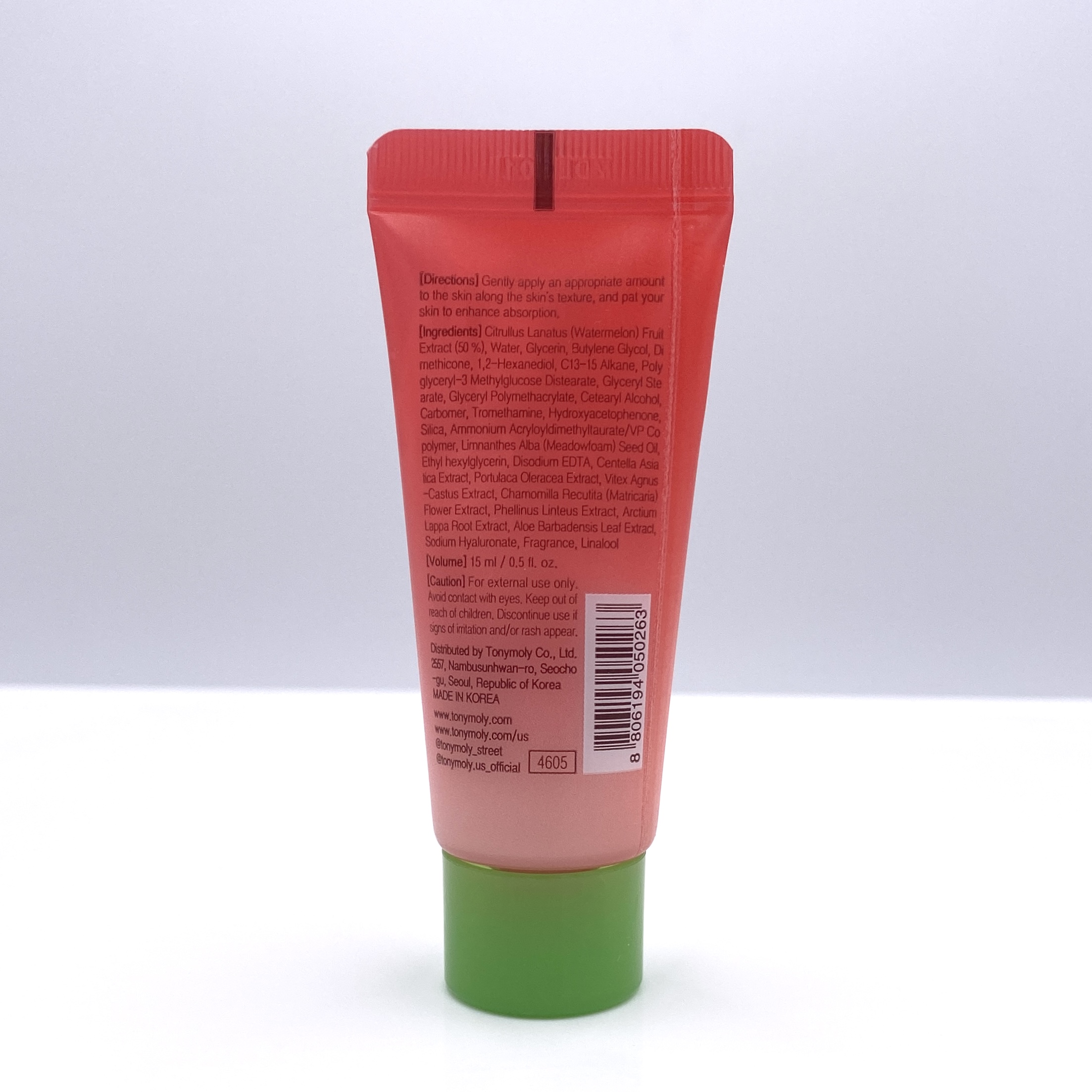 Back of TONYMOLY Watermelon Dew All Over Serum for Ipsy Glam Bag June 2021