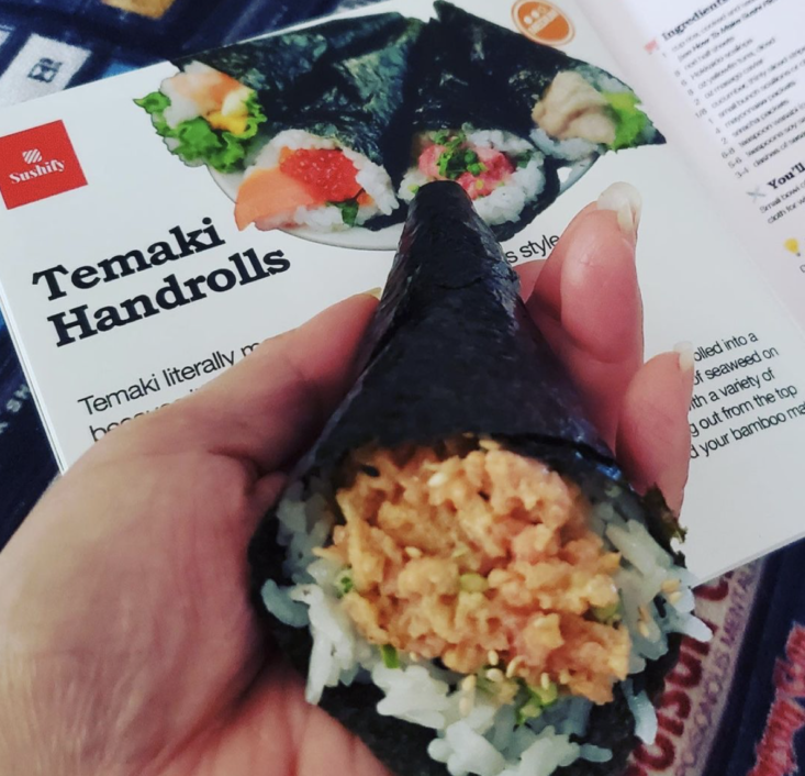 hand rolled sushi with instructions