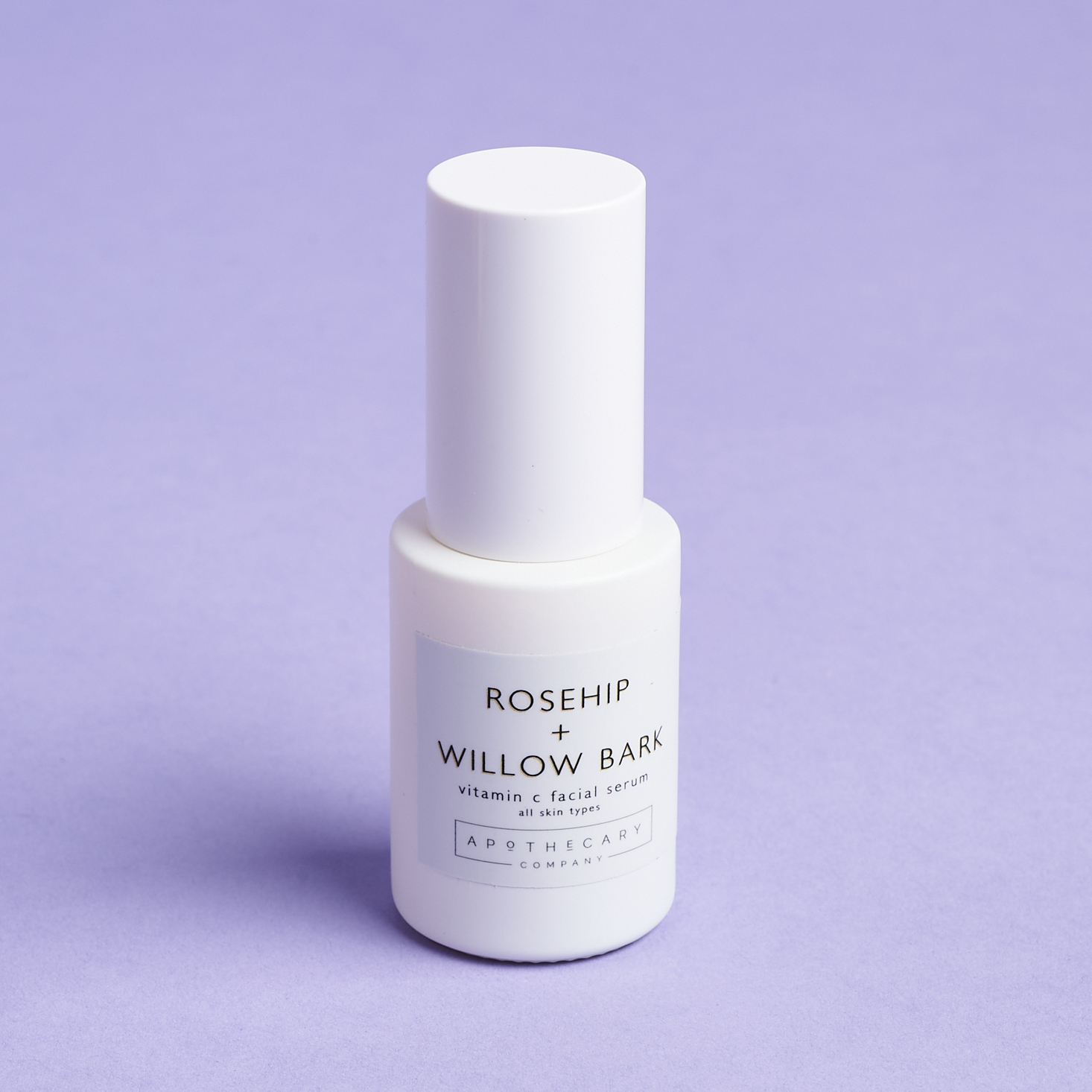 Front of Apothecary Company Rosehip and Willow Bark Vitamin C Facial Serum for Nourish Beauty Box July 2021