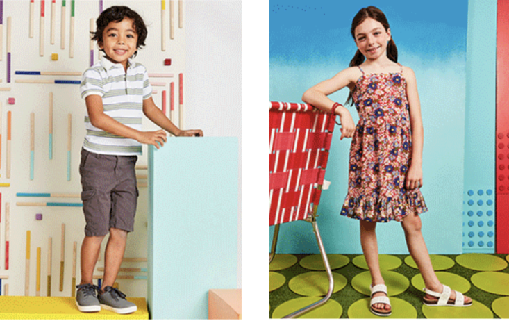 little girl and little boy wearing kidpik shoes