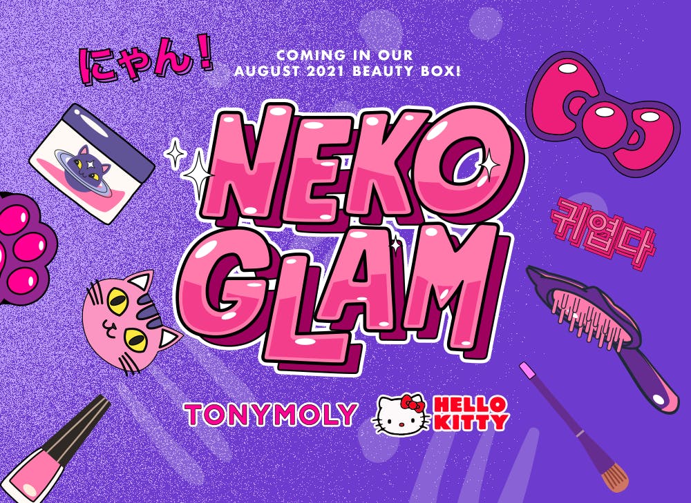 NMNL Japanese + Korean Beauty Box: August 2021 Neko Glam Box Spoilers + Free Kitty Glam Bonus