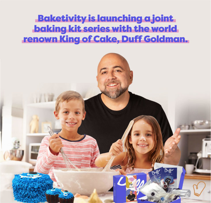 Duff Goldman and two kids baking