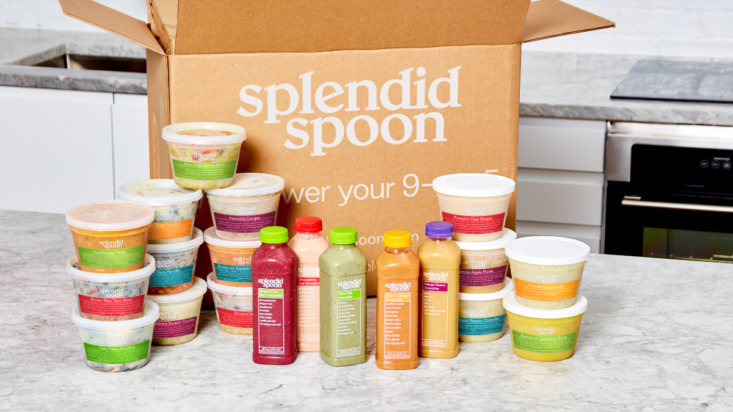 Splendid Spoon box and containers on a kitchen counter