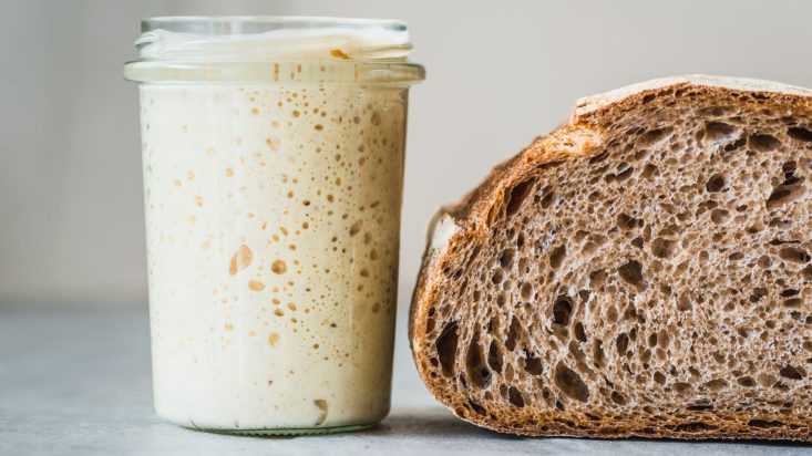 Sourdough homemade baking copy space.